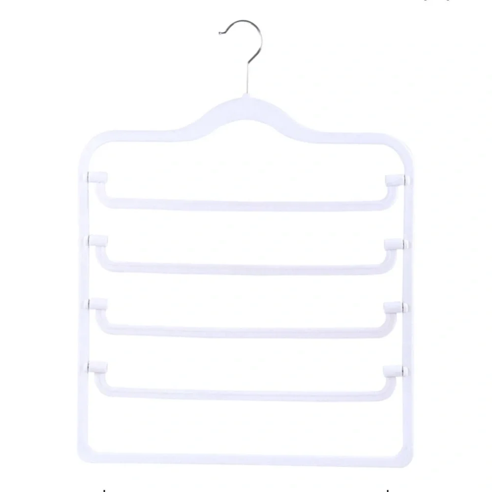 Flocked White No-Slip Flocked Pant Hanger